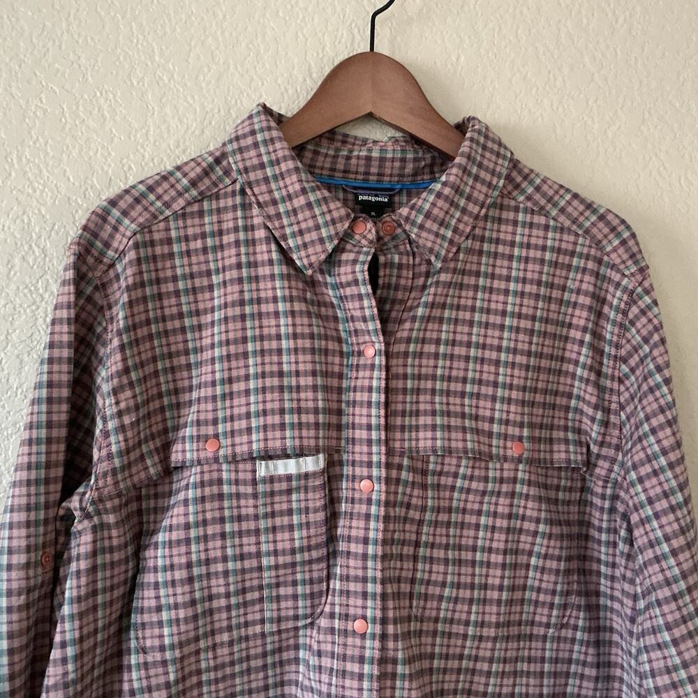 Patagonia Early Rise Stretch Long Sleeve Button Up Shirt Mauve Size XL women - Picture 12 of 12